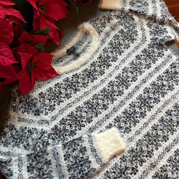 Jessica Simpson Nordic Pattern “Furry” Sweater (NEW) - Picture 3 of 10